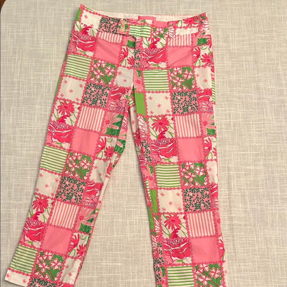 Lilly Pulitzer Patchwork Pattern Cropped Pants
